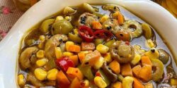 طرز تهیه ترشی یونانی یا مدیترانه ای ساده مرحله به مرحله