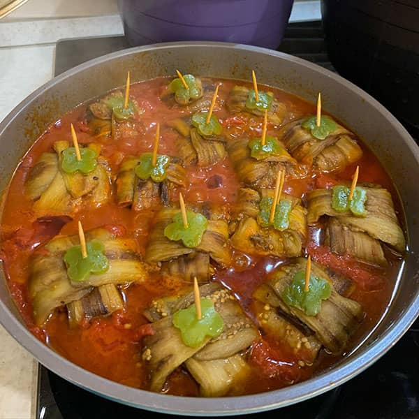 طرز تهیه بادمجان بقچه ای