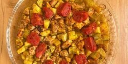 طرز تهیه خوراک مرغ و سبزیجات خوشمزه مرحله به مرحله