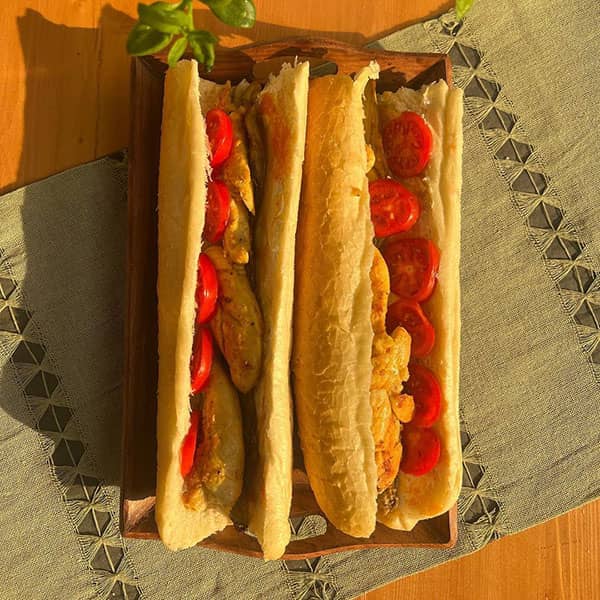 طرز تهیه ساندویچ مرغ و بادمجان
