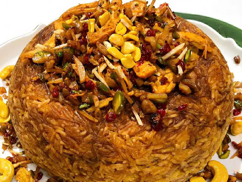 طرز تهیه ته چین رشته پلو