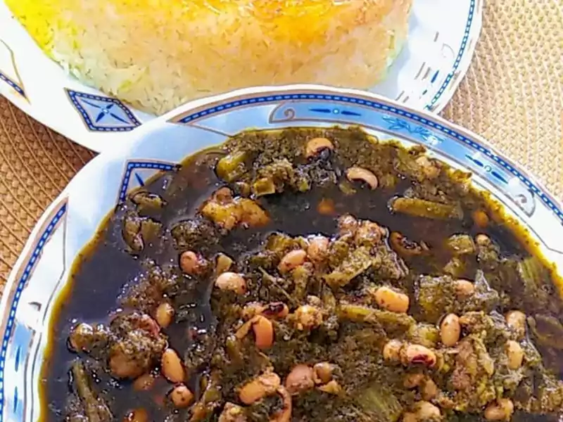 طرز تهیه خورش کرفس با لوبیا