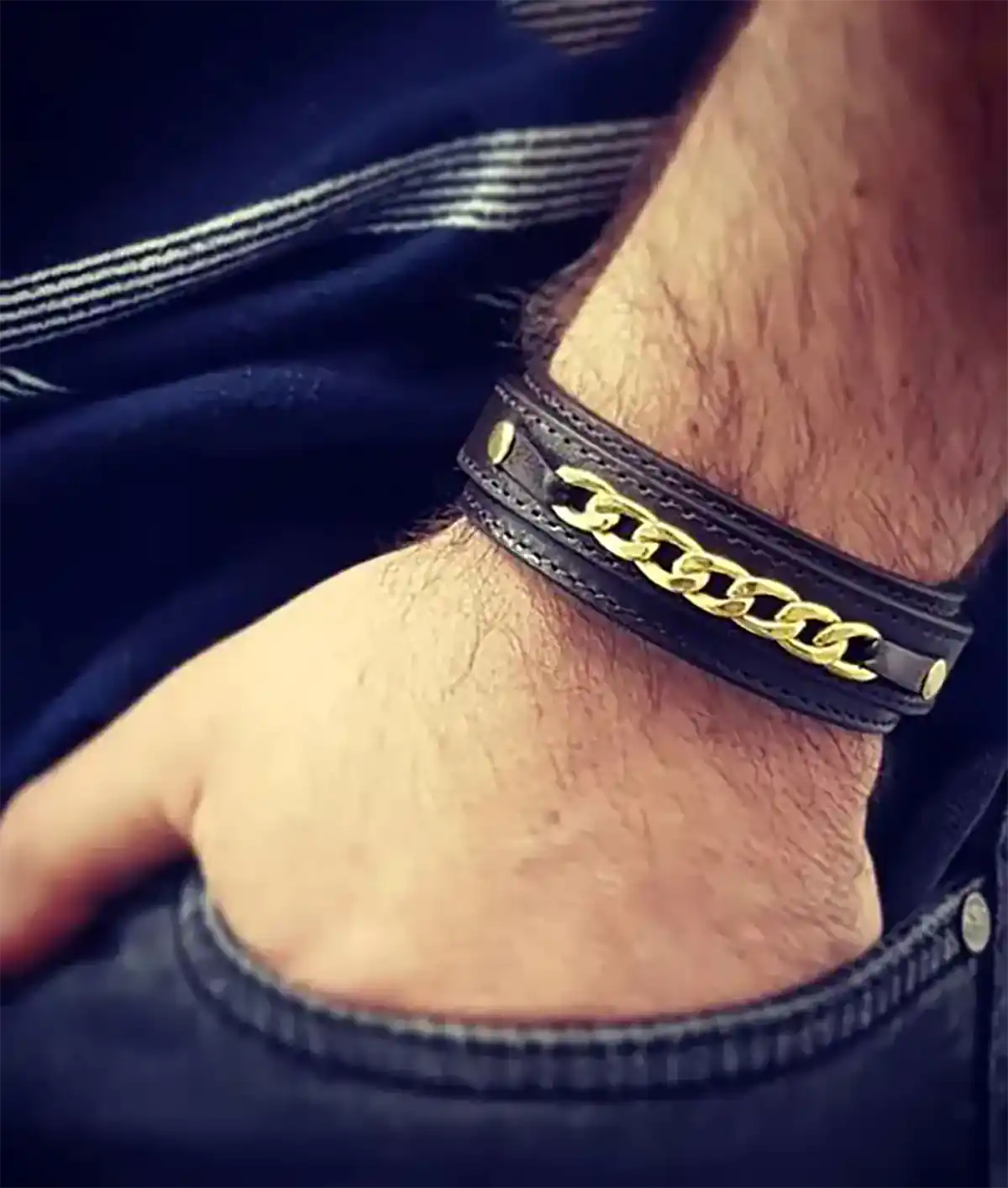 دستبند چرم مردانه