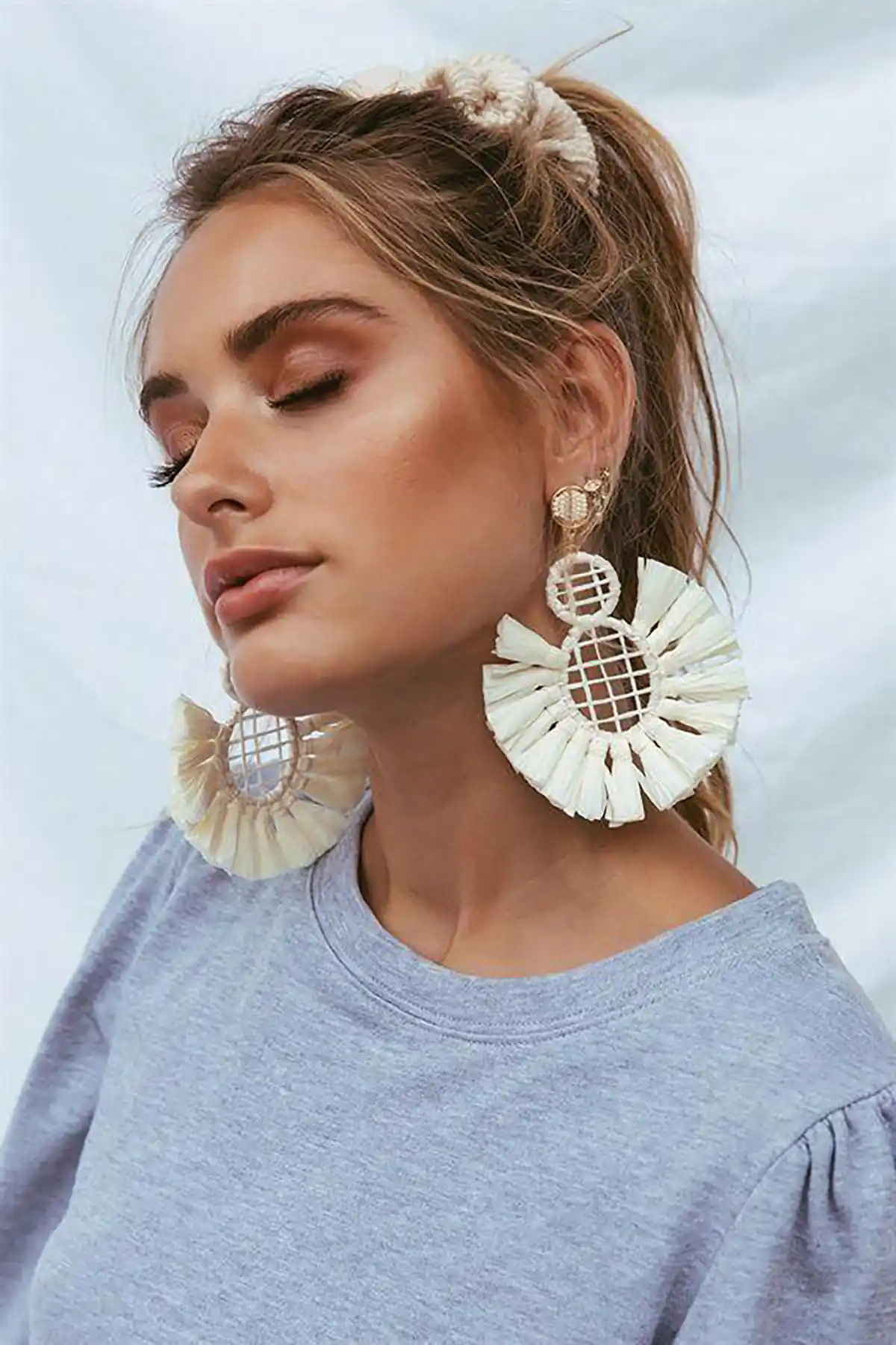 گوشواره بافتنی حلقه ای