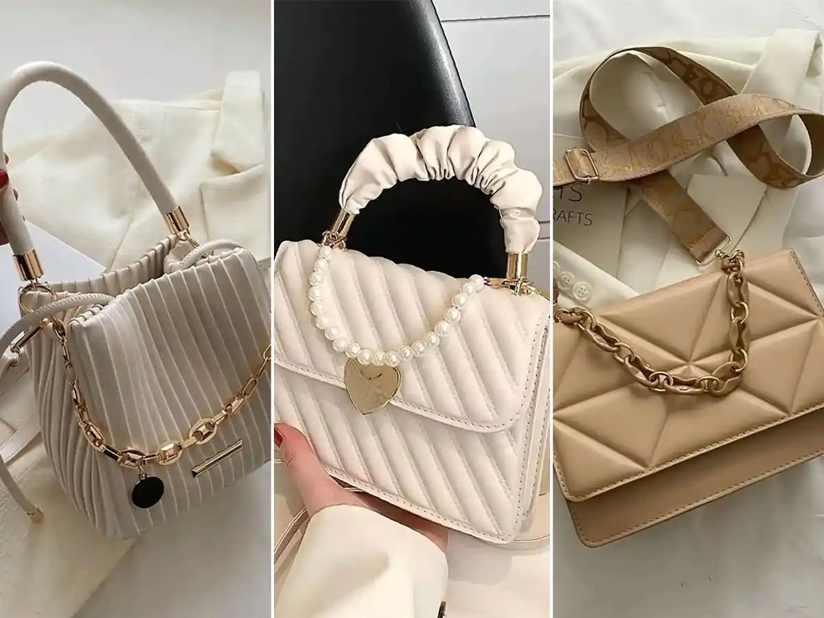 کیف دستی کرمی زنانه شیک