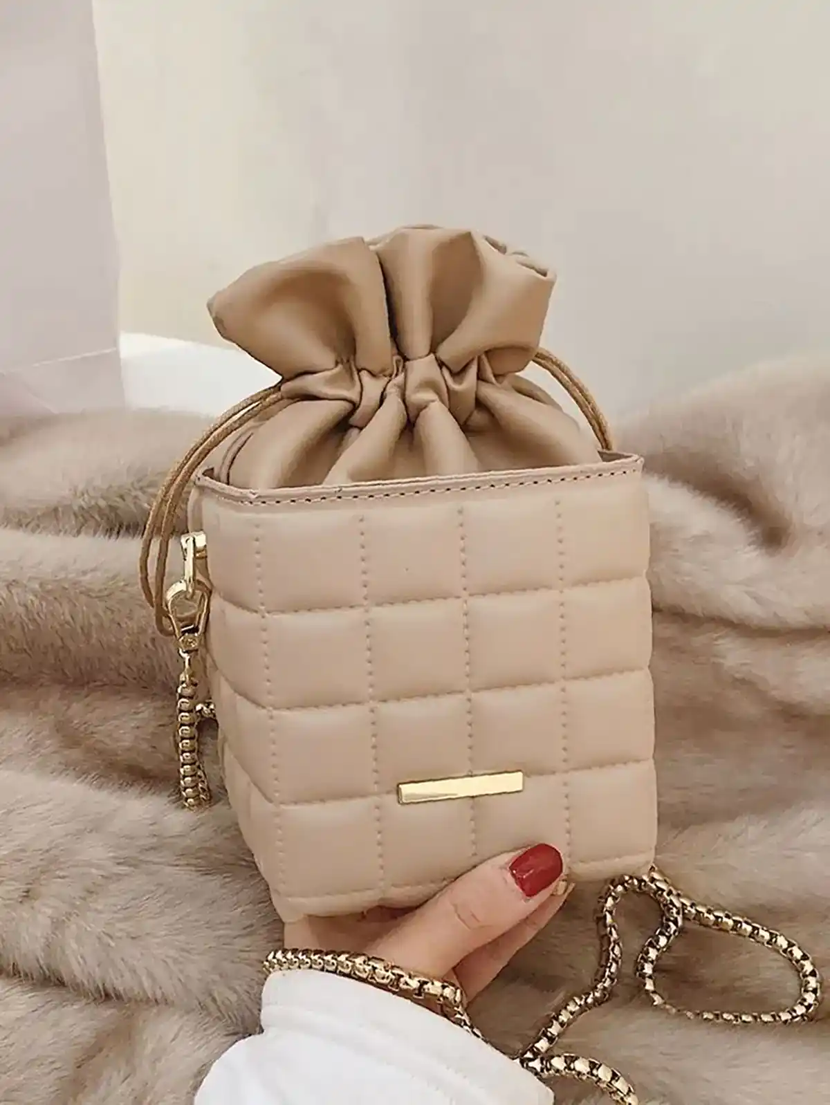 کیف دستی کرمی زنانه شیک