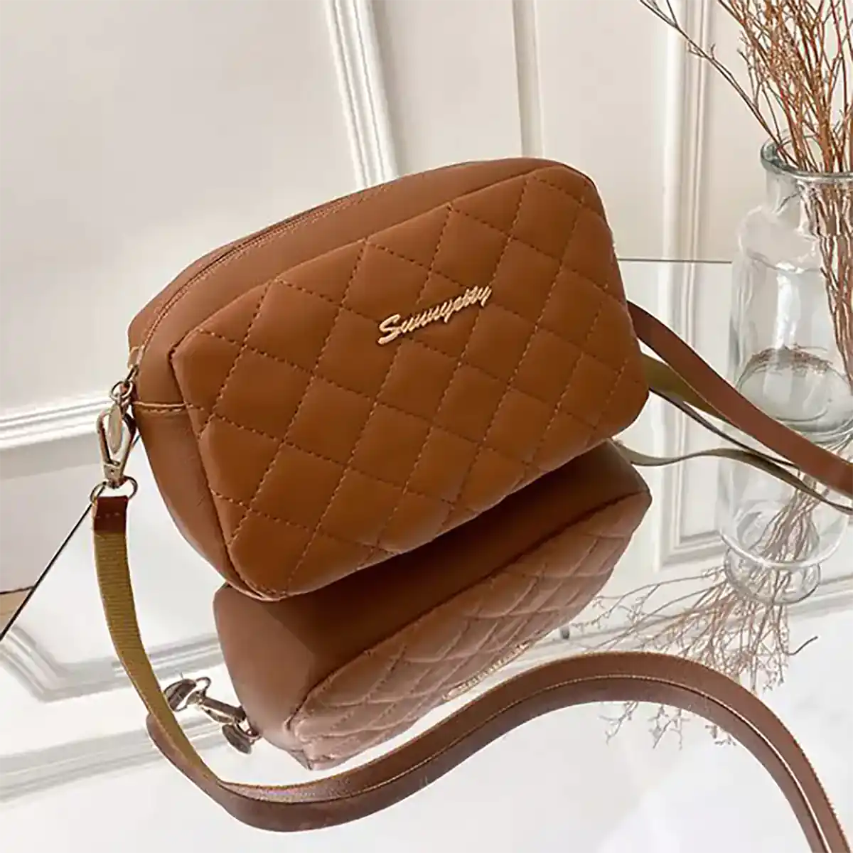 کیف یکطرفه قهوه ای شیک زنانه