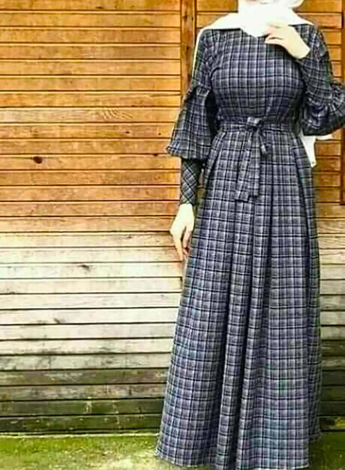 پیراهن مانتویی چهارخونه پاییزه