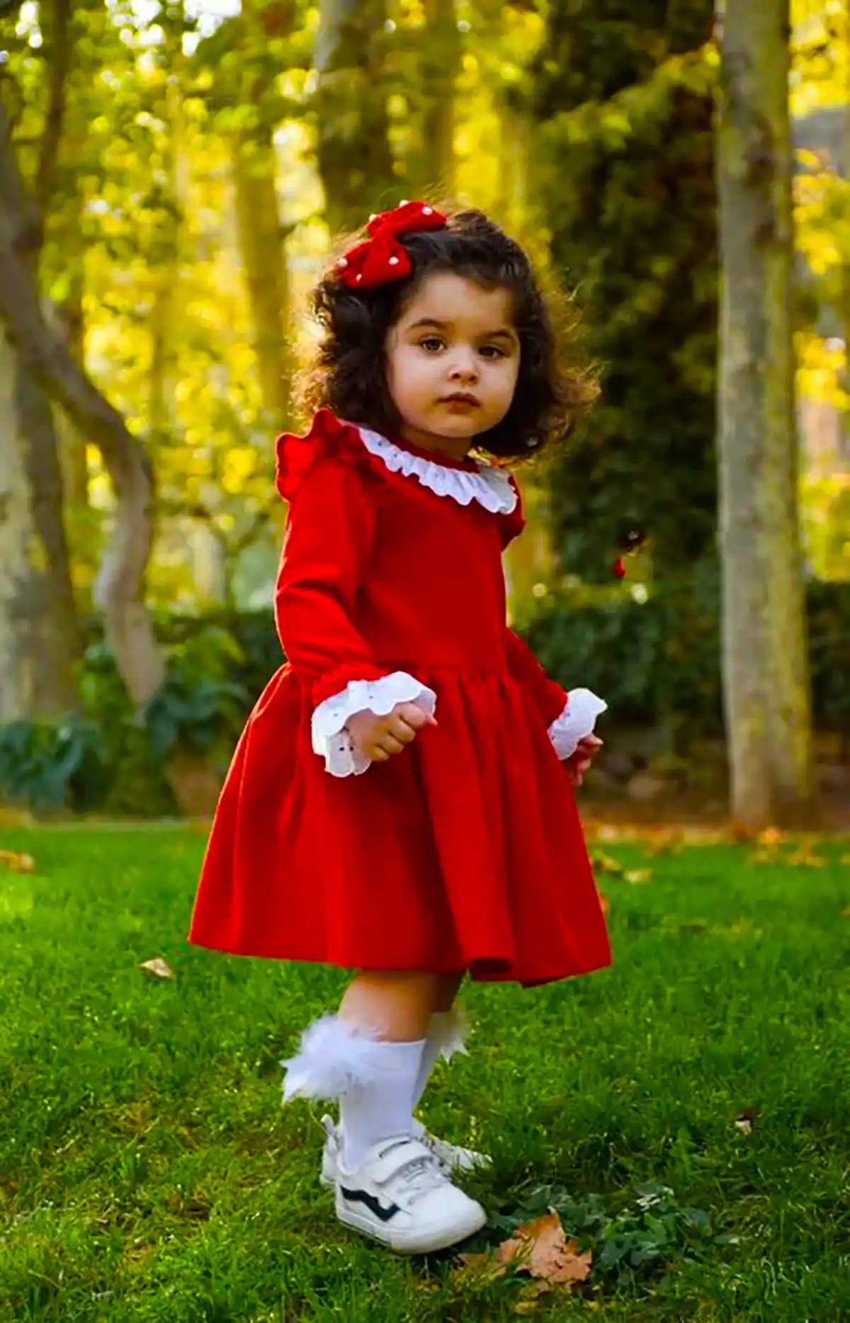 سارافن دخترانه قرمز زیبا