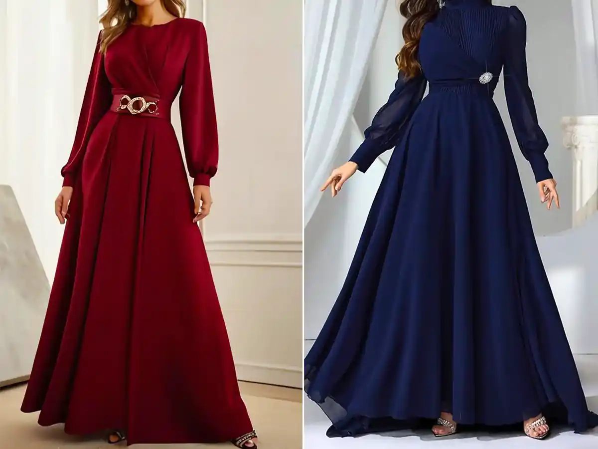 پیراهن بلند مجلسی مینیمال