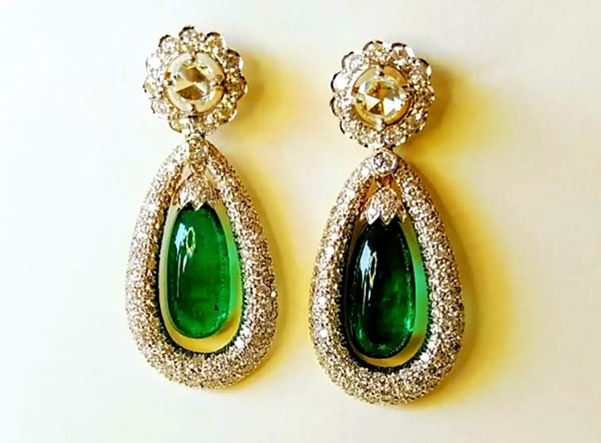 گوشواره مجلسی سبز براق