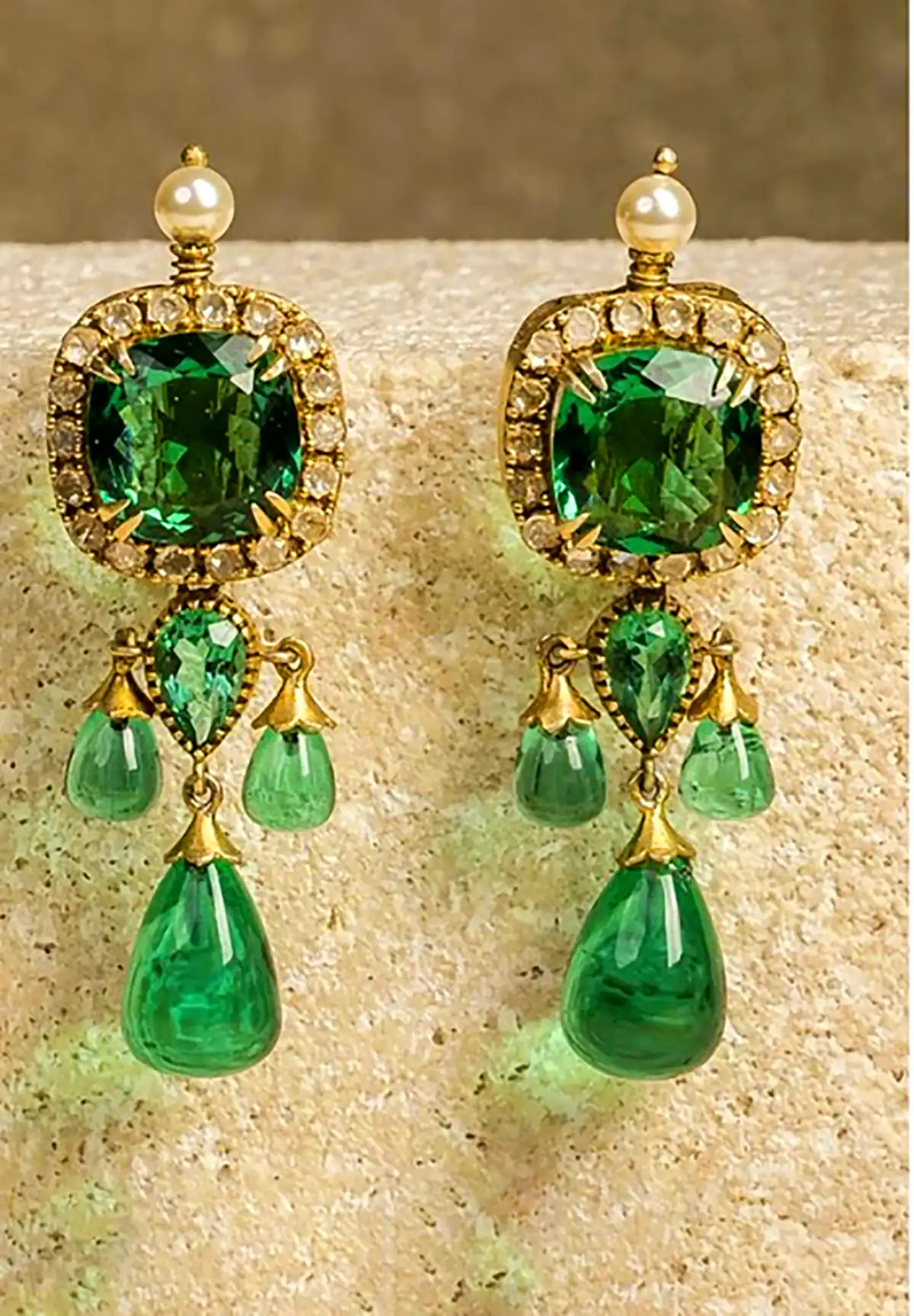 گوشواره مجلسی سبز براق