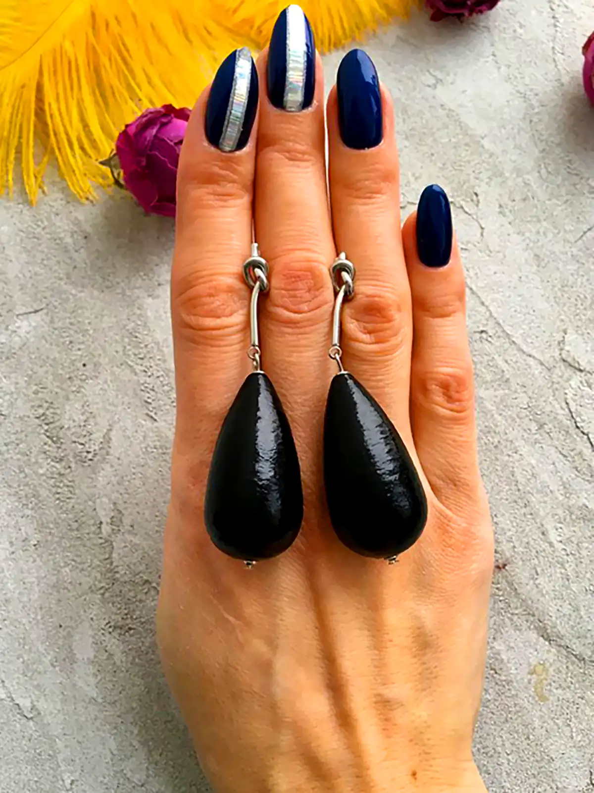 گوشواره مجلسی سنگ اونیکس