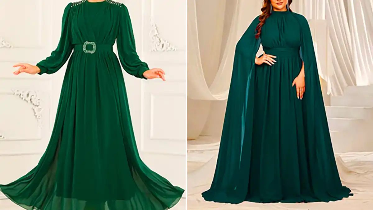 لباس مجلسی سبز زمردی 
