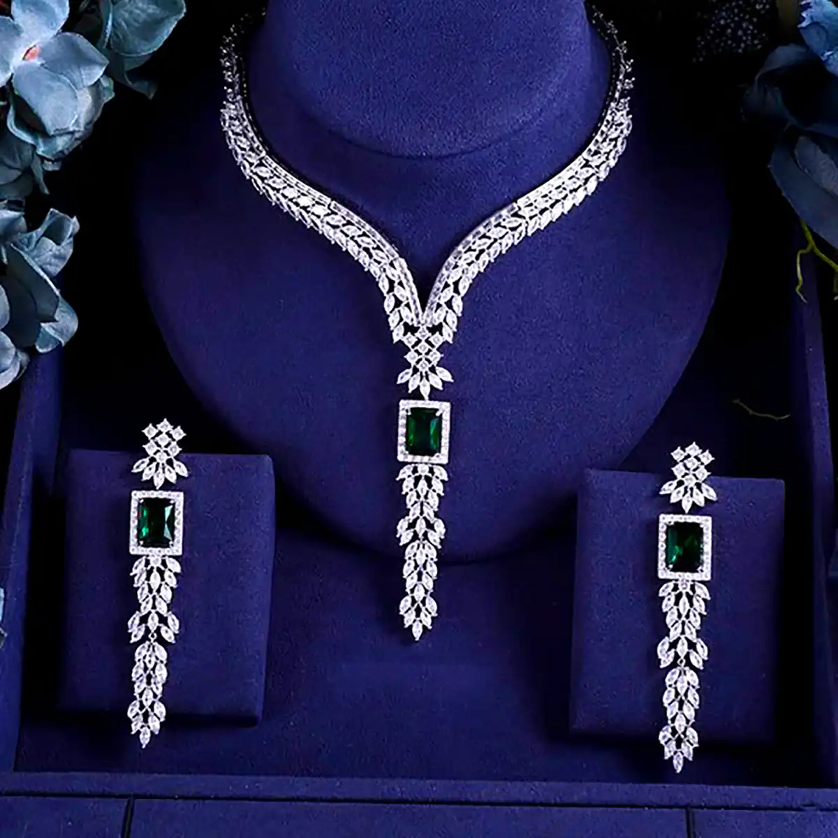 سرویس جواهر نقره نگین دار