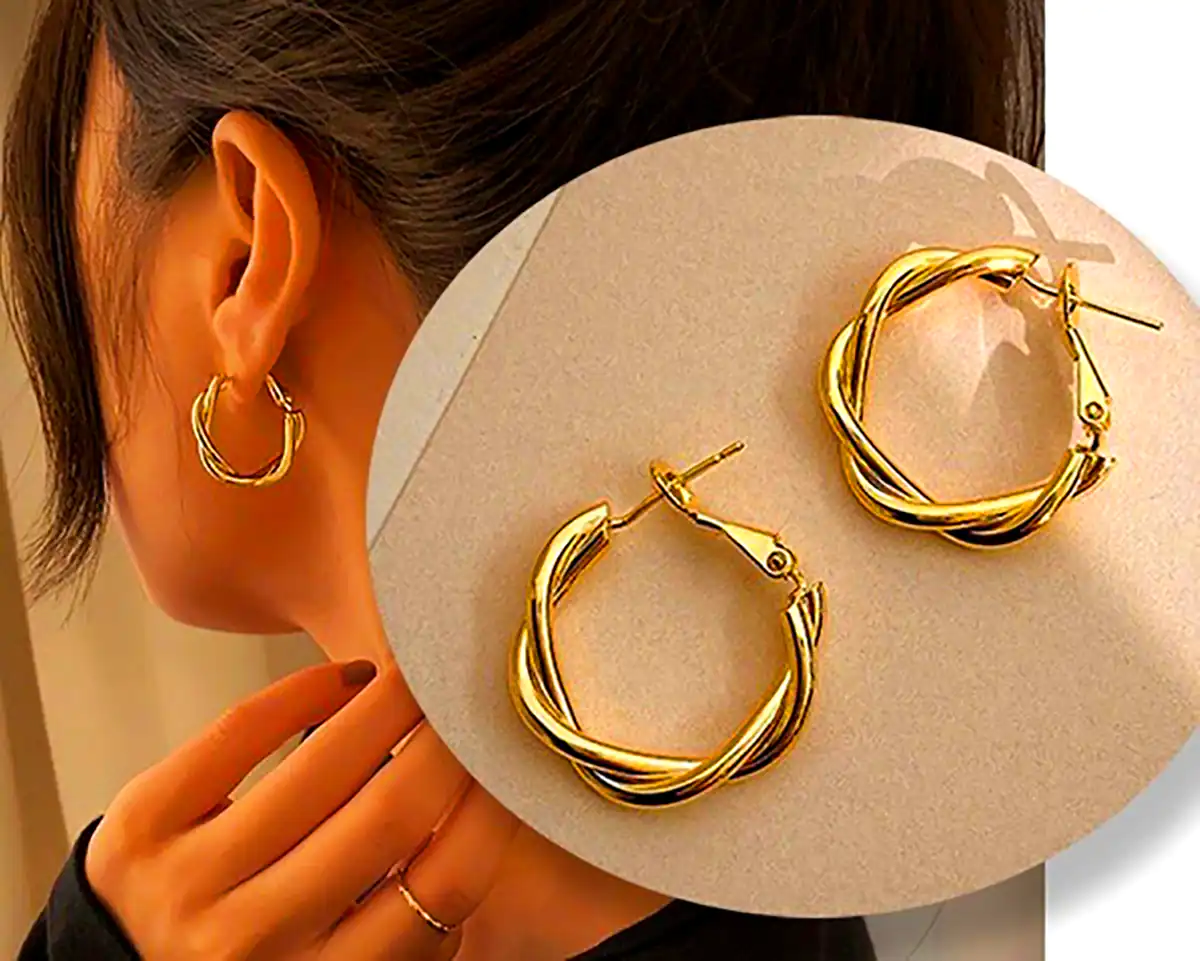 گوشواره طلا حلقه ای مدرن