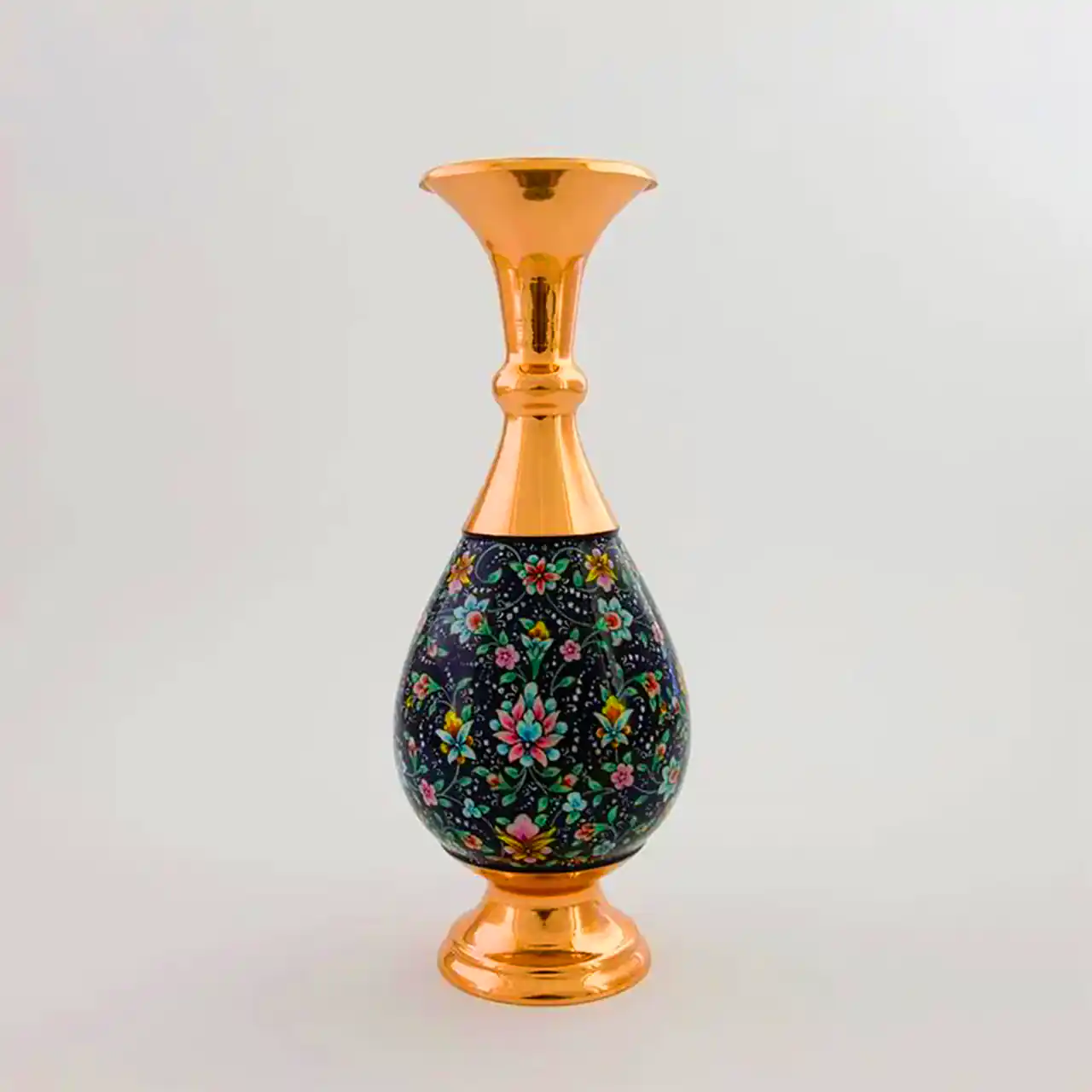 گلدان مسی میناکاری