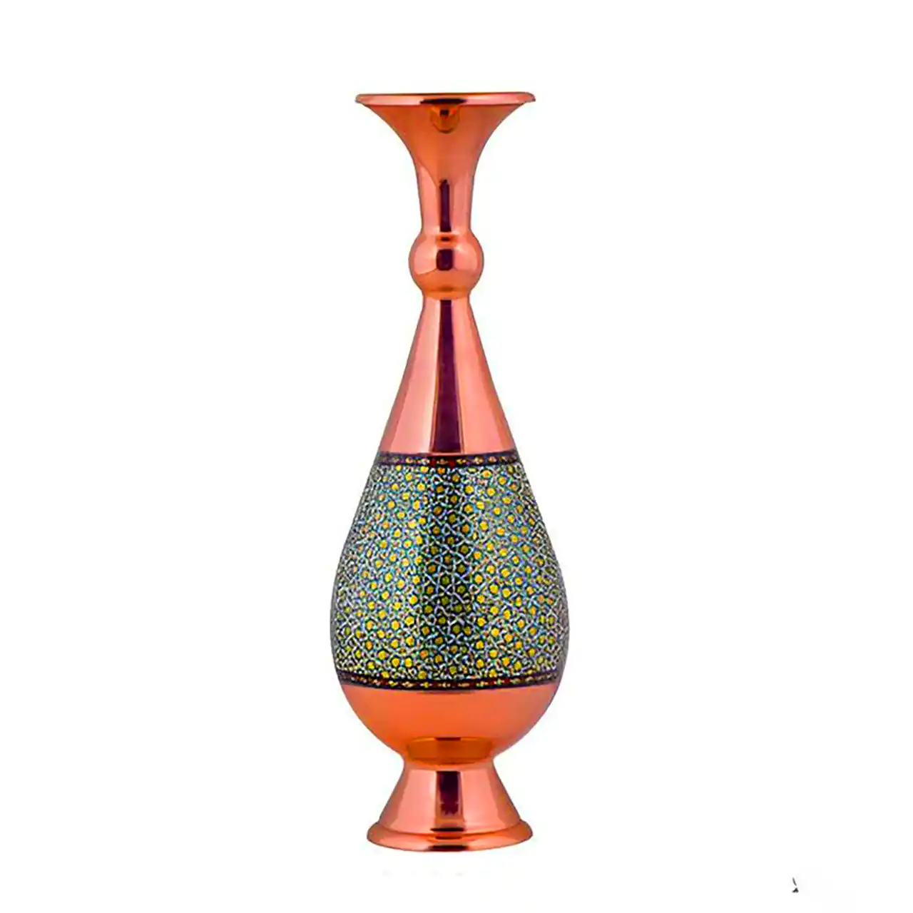 گلدان مسی میناکاری