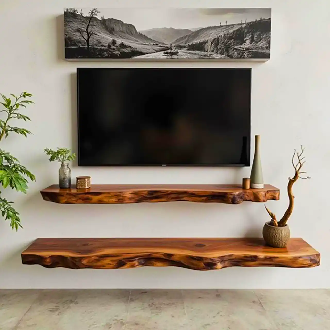 میز تی وی با تنه چوب
