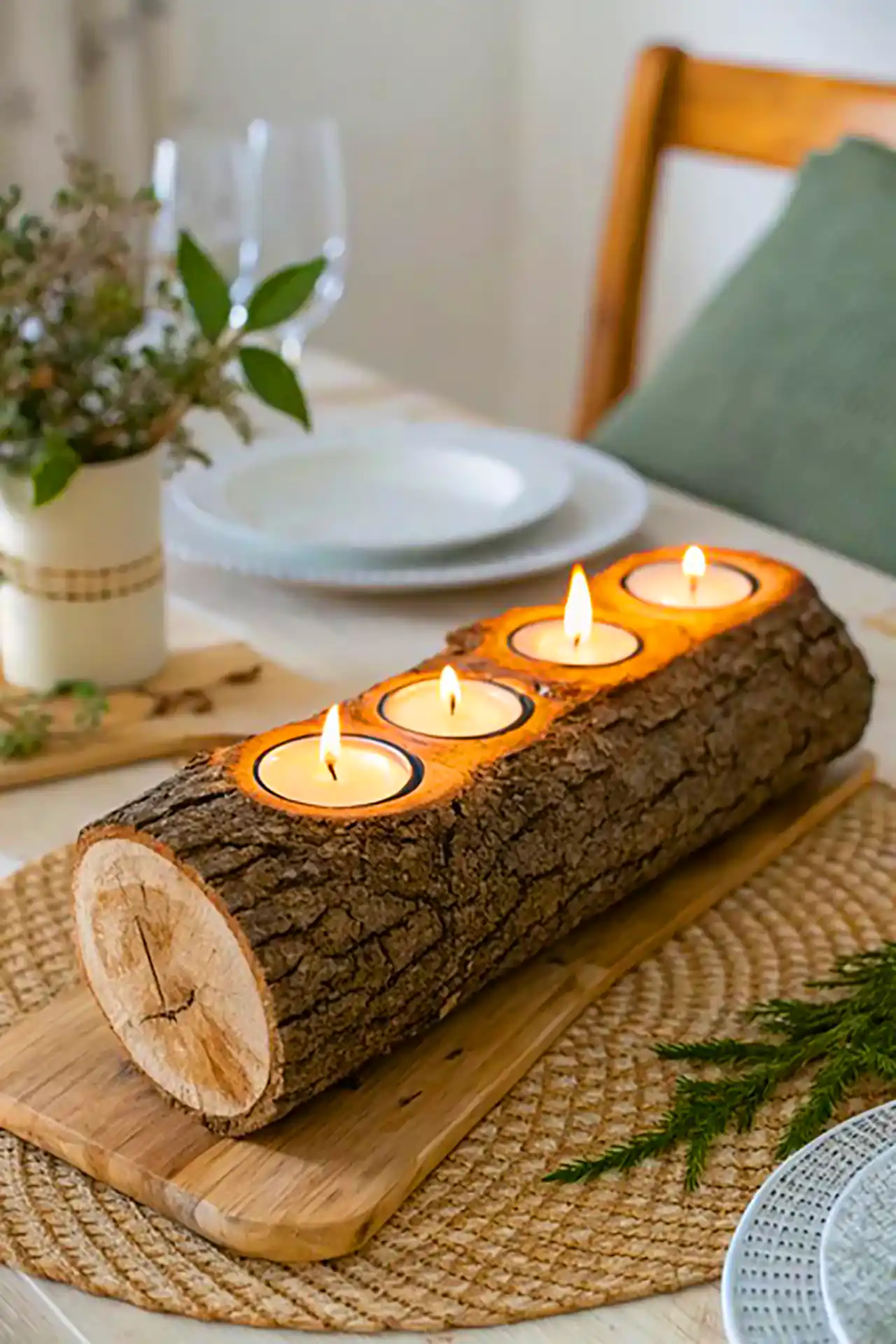 شمع چوبی دکوری