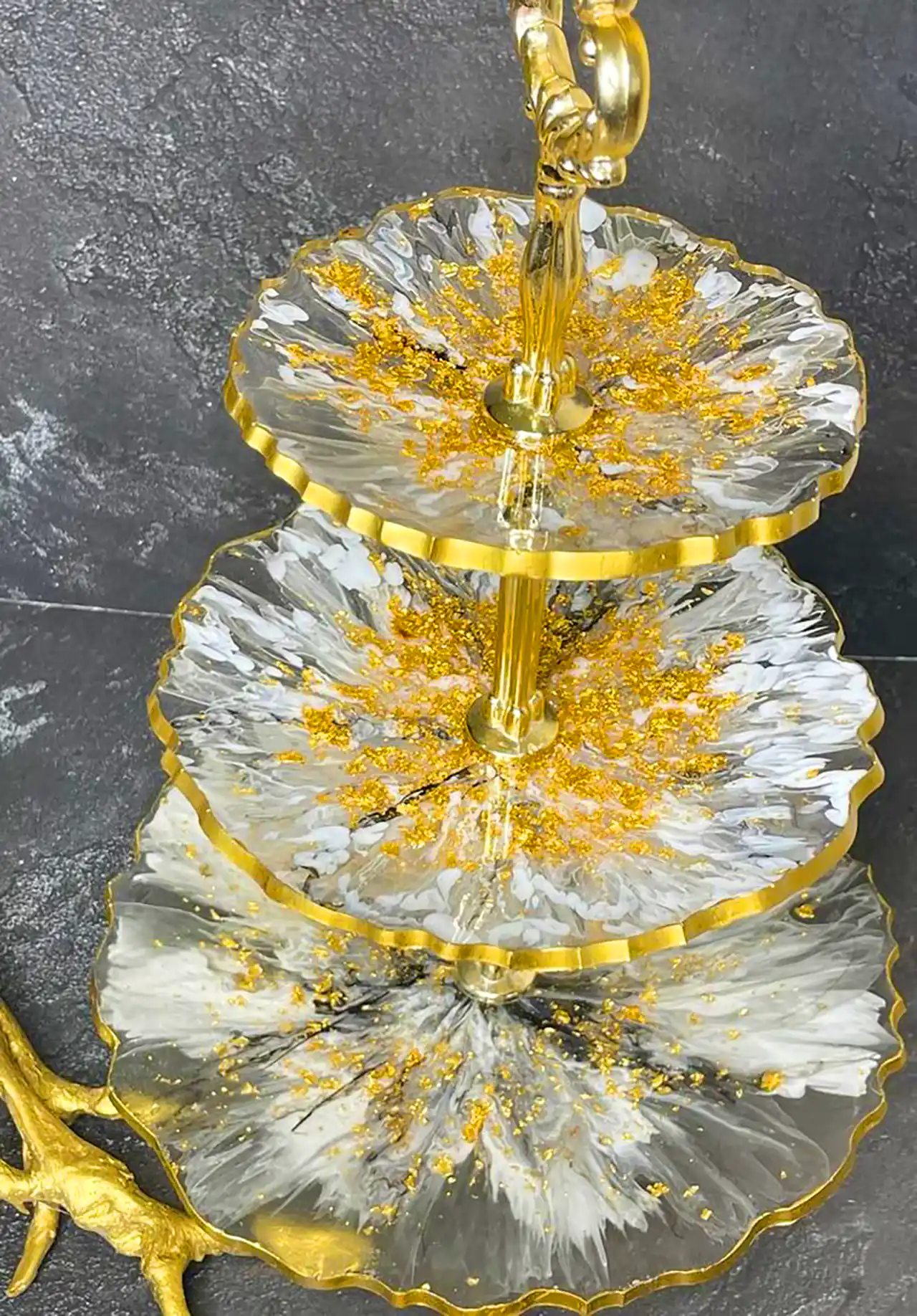 شیرینی خوری رزینی سه طبقه دستساز