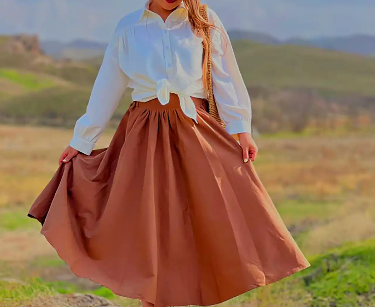 شومیز دامن نخی شیک