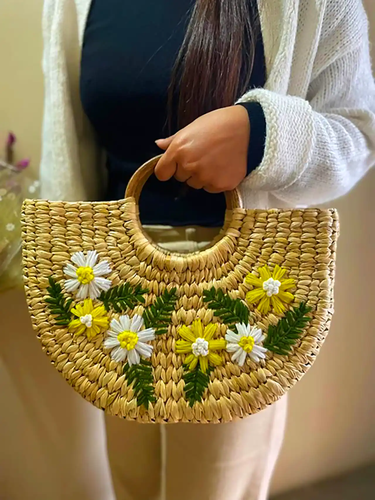 کیف ساحلی حصیری زنانه