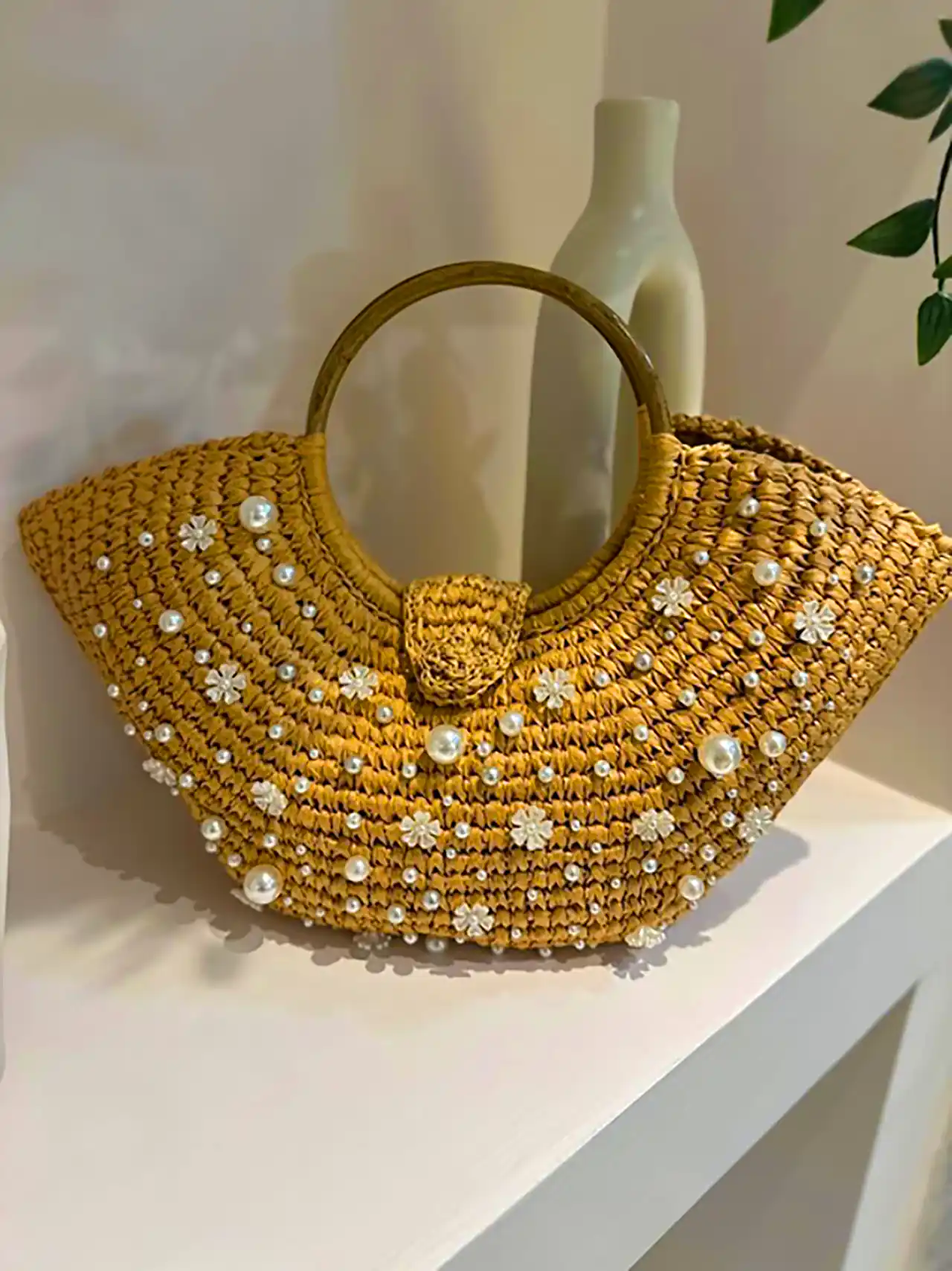 کیف ساحلی حصیری زنانه