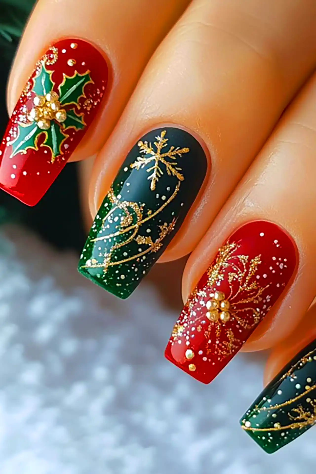 طرح ناخن خاص کریسمسی 