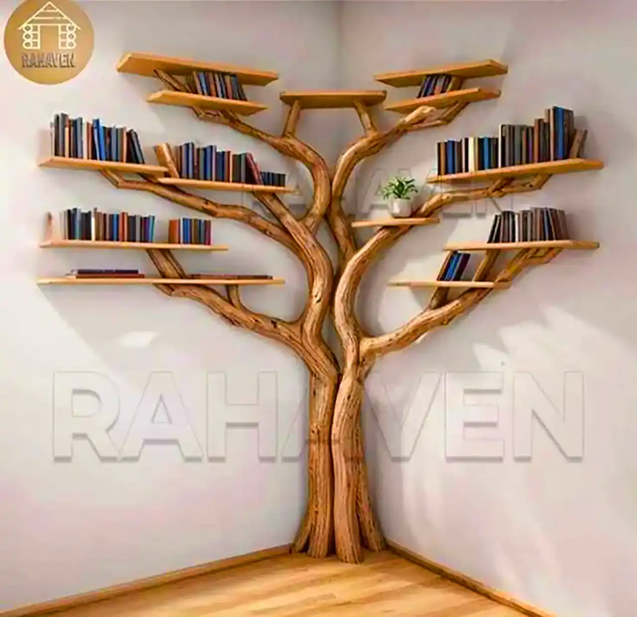شلف دکوری خاص و لاکچری چوبی