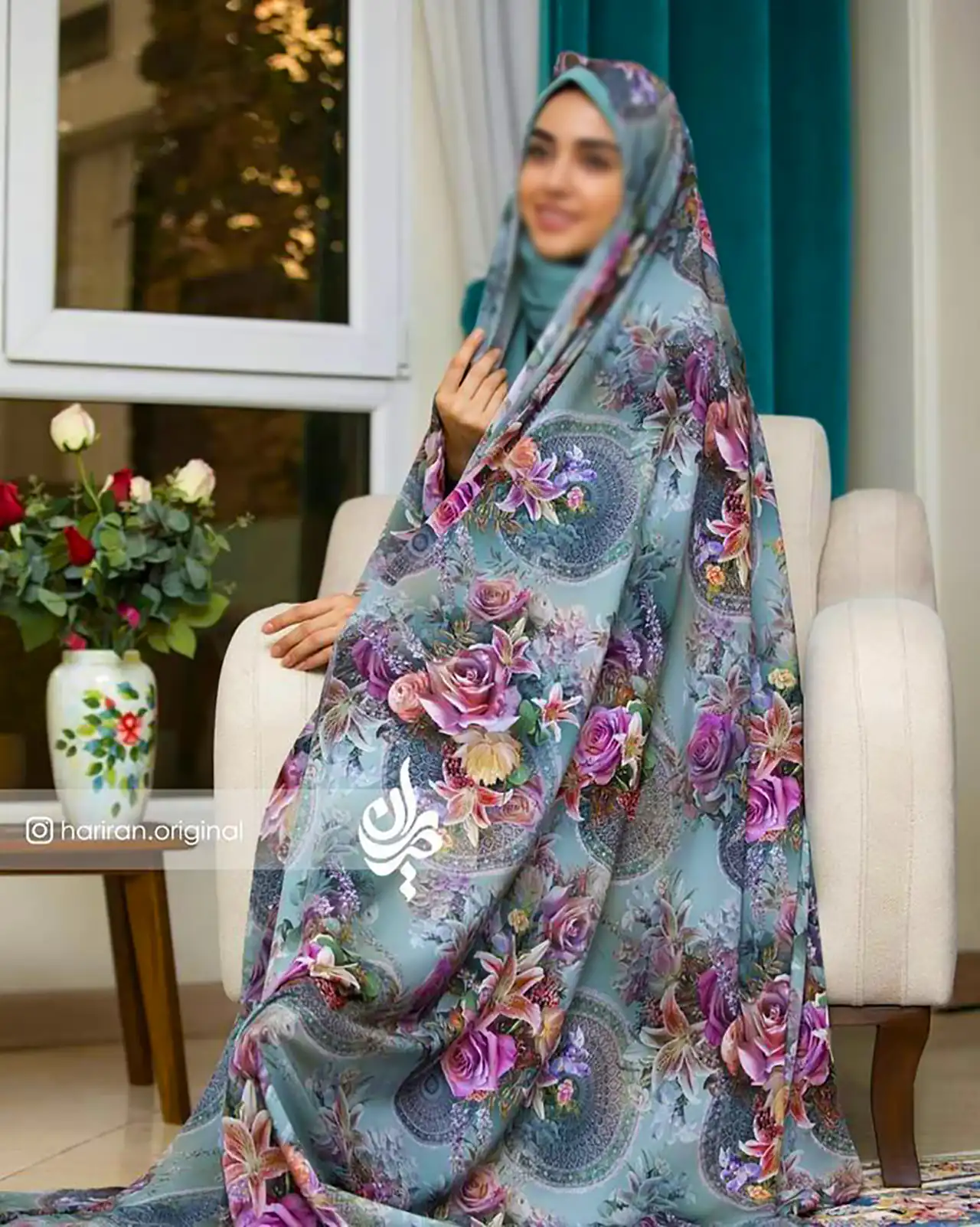 چادر نماز گل گلی جدید
