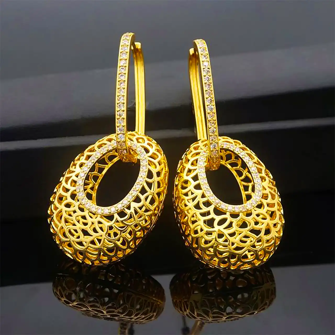 گوشواره طلا مشبک شیک