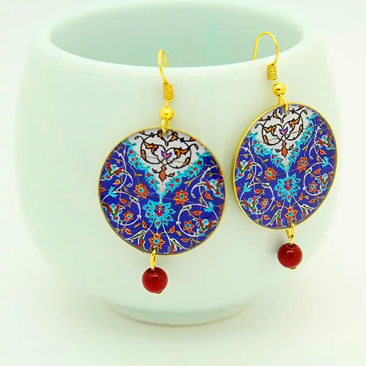 گوشواره سنتی خوشرنگ و لعاب 