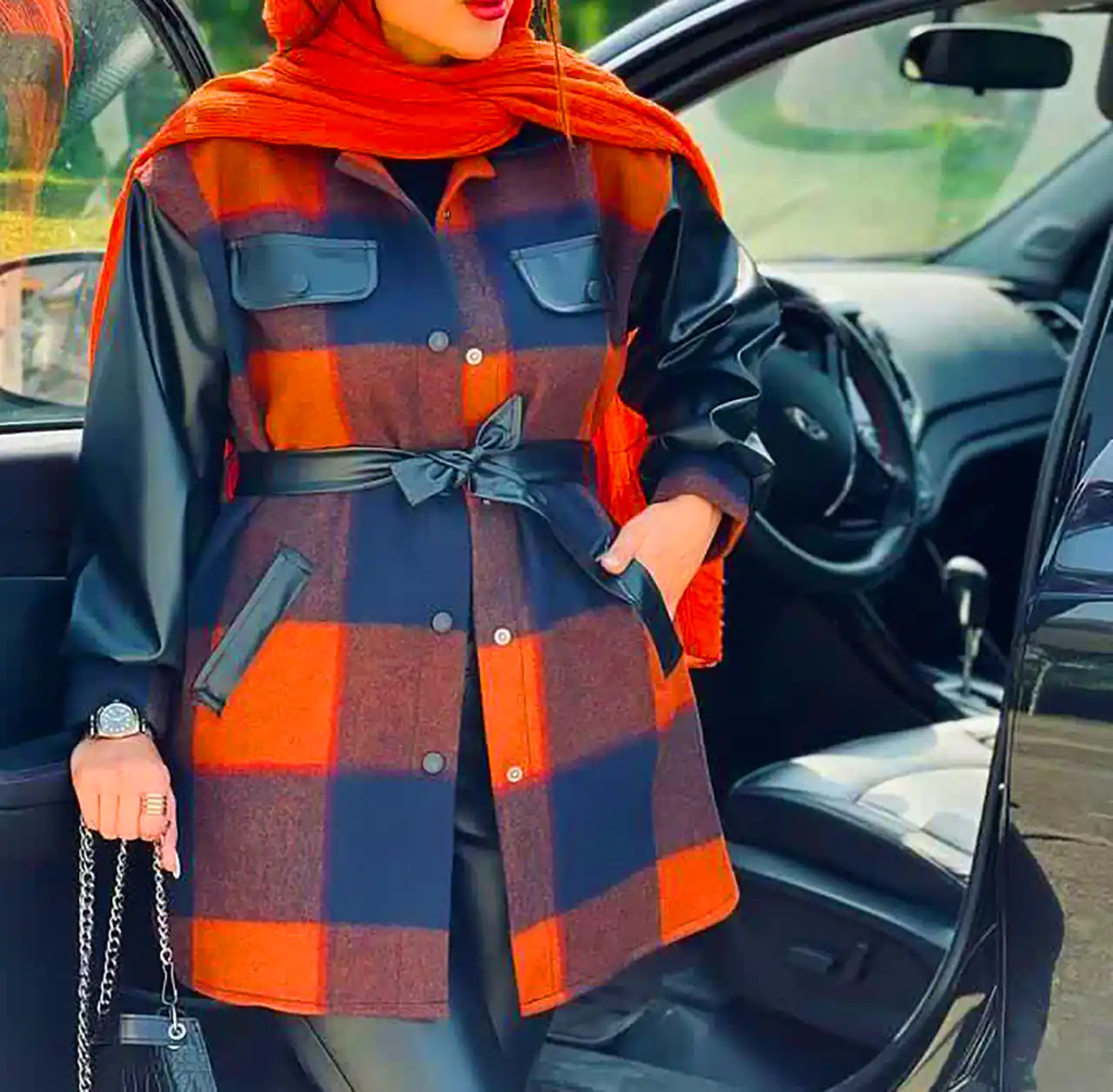 پالتو پاییزی شیک چارخونه