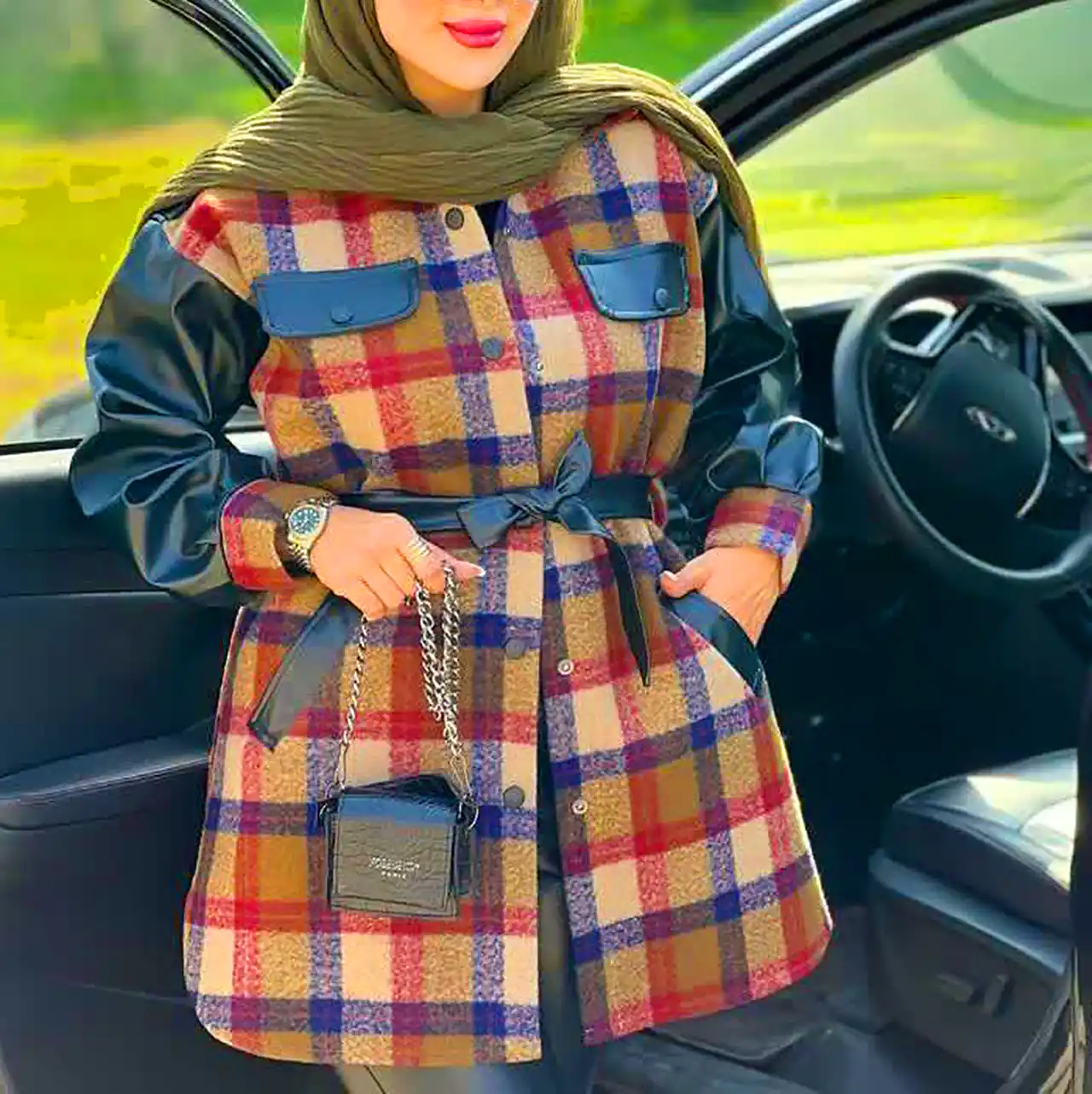 پالتو پاییزی شیک چارخونه