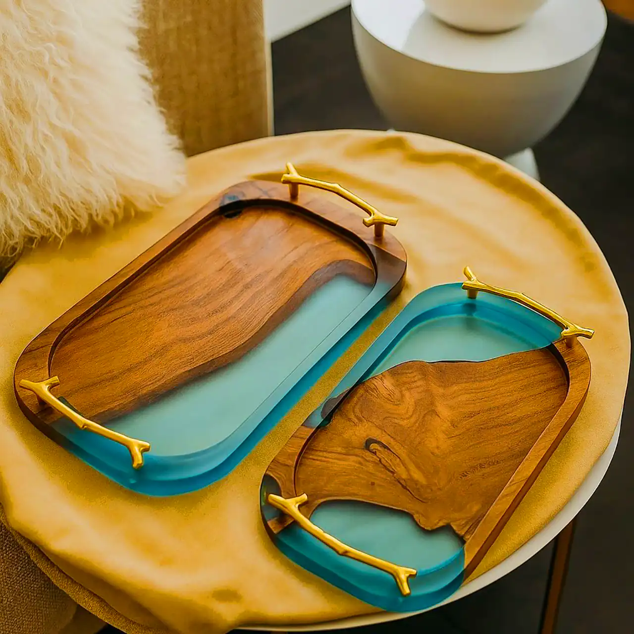 سینی دسته‌دار رزینی
