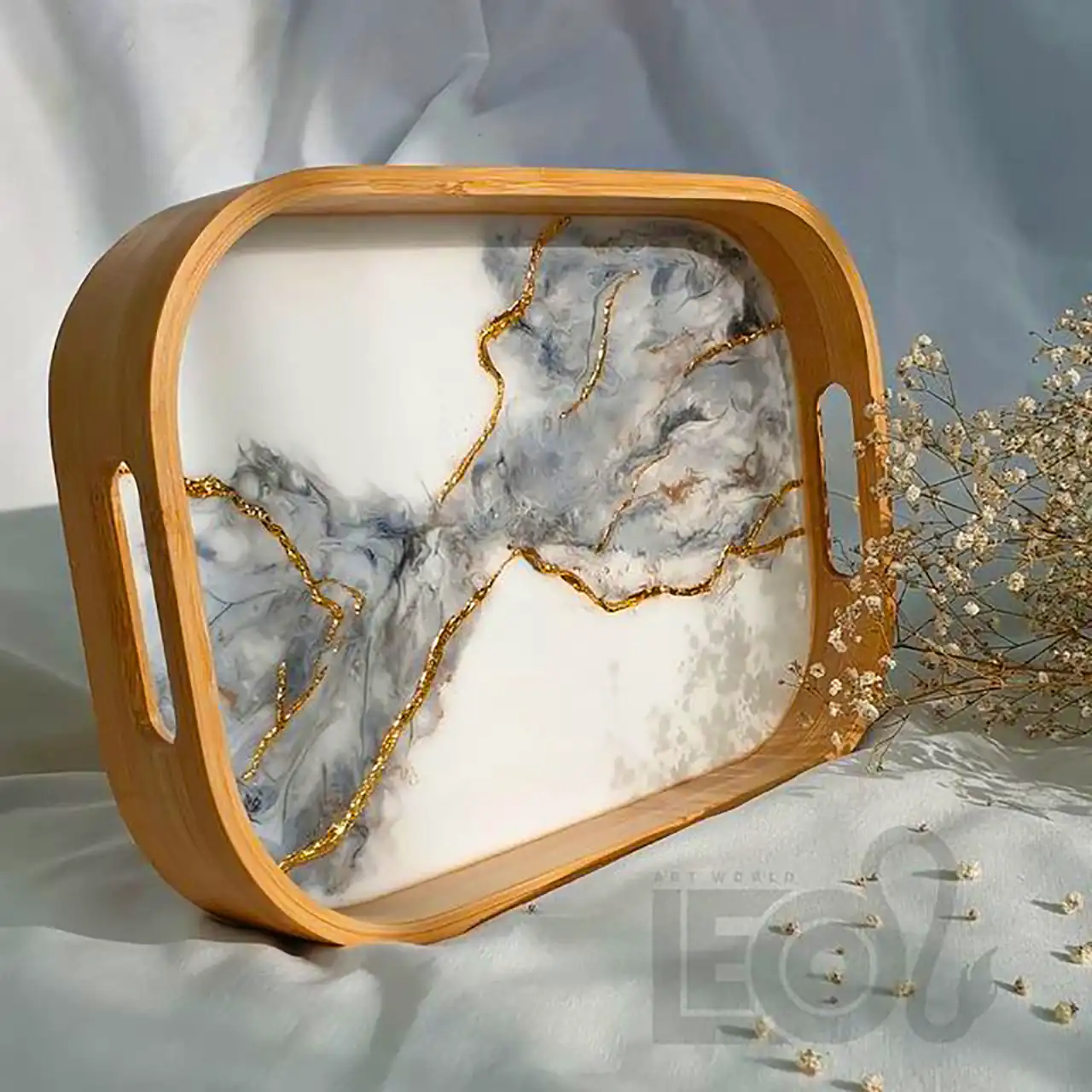 سینی دسته‌دار رزینی