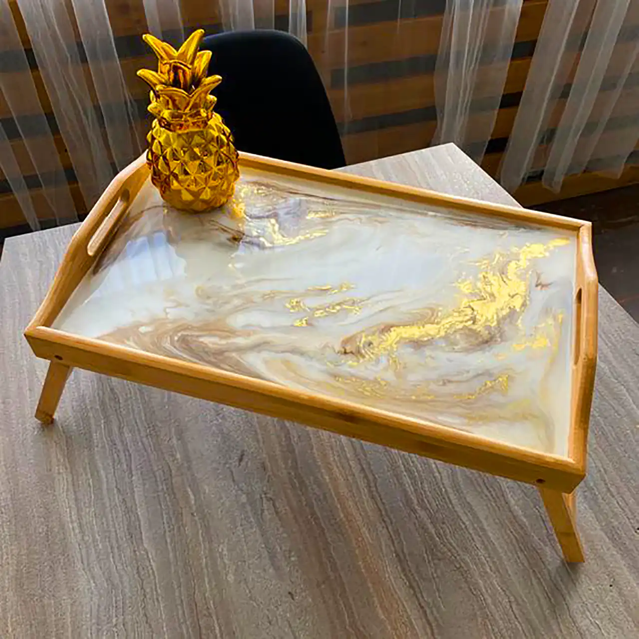 سینی دسته‌دار رزینی