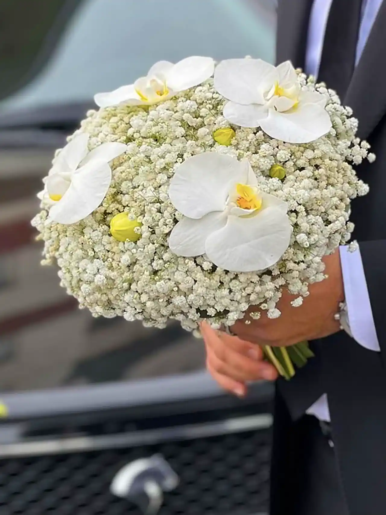 دسته گل سفید عروس